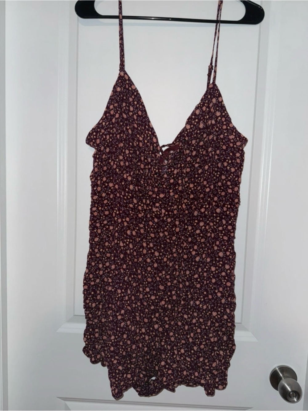American Eagle Outfitters Plum Floral Spaghetti Strap Dress